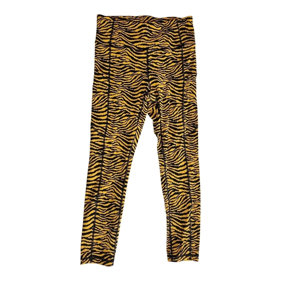 CRZ Yoga Tiger Print Leggings Size L (12) High Rise Stretch Workout Pants - Picture 1 of 6